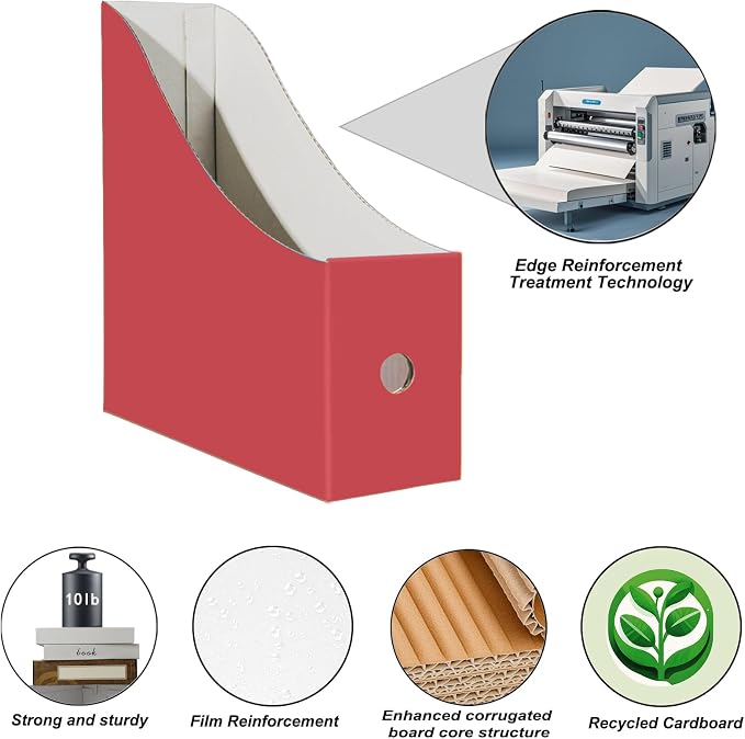 Limitliho 6 Pack Cardboard Magazine Holder - Image 4