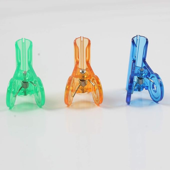 12 Pcs Translucent Plastic Clip Bulldog Binder Paper Clamps - Image 4