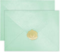 YINUOYOUJIA 50 PCS Pearl Mint Green Envelopes A7, 5 x 7 Mint Green Shimmer by YINUOYOUJIA