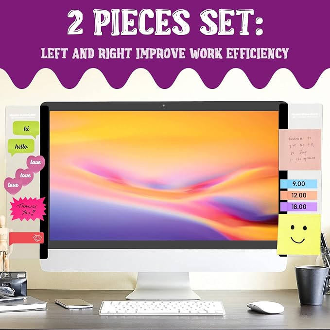 MDOZQ Office Desk Accessories 2pcs Computer Monitor Memo Board Message Board - Image 2