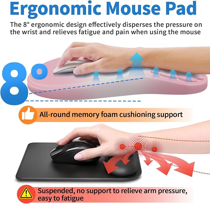 YIWEI Ergonomic Mouse Pad with Wrist Rest - Image 4