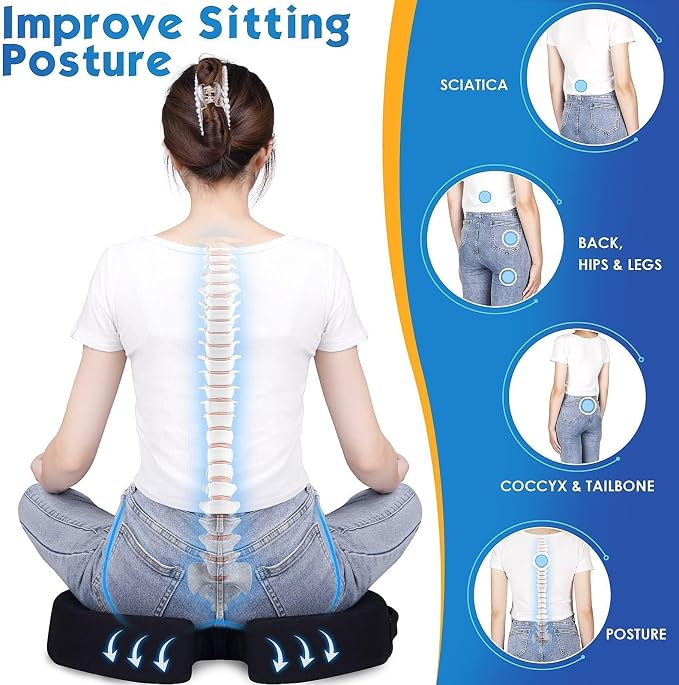 TushGuard Seat Cushion for Office Chair Memory Foam Non-Slip Desk Seat Cushion - Image 8