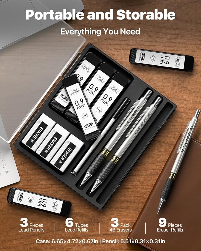 3PCS Metal Mechanical Pencil Set - Image 4