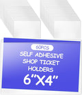 Outus 60 Pcs Self Adhesive Shop Ticket Holders Clear Plastic Sleeves Adhesive by Outus