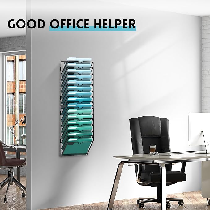 SUPEASY 15-Tier Wall File Organizer, Hanging Wall Files - Image 5