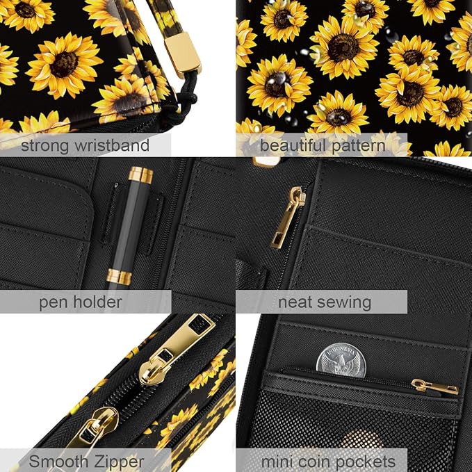 Family Passport Holder Wallet RFID Blocking Document Organizer PU Leather - Image 4