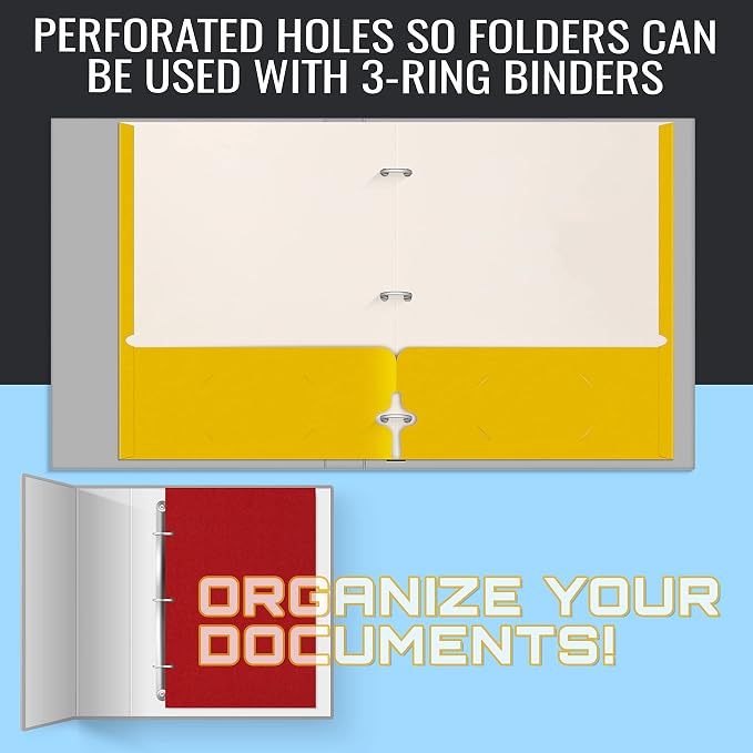 Better Office Products 2 Pocket Folders Bulk, Letter Size Paper Portfolios Case - Image 5