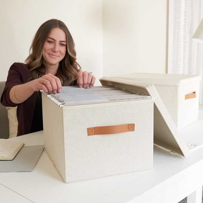 Decorative File Organizer Box Set of 2 - Image 6