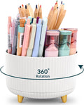 KONVINIT Pencil Pen Holder for Desk, 5 Slots 360-Degree Rotating Desktop by KONVINIT
