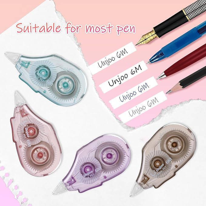 Unjoo White Correction Tape | Easy To Use Applicator, Clean Tear-Resistant Tape - Image 4