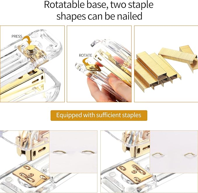 Office Supplies Set Desk Accessory Kit, Acrylic Stapler Set Staple Remover - Image 4