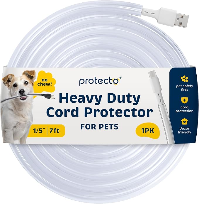 PROTECTO Heavy Duty Cord Protectors from Pets No Chew Solution, 7ft Easy to Use by protecto