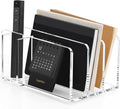 SANRUI Acrylic Mail Organizer, 3 Compartments Clear File Holder by SANRUI