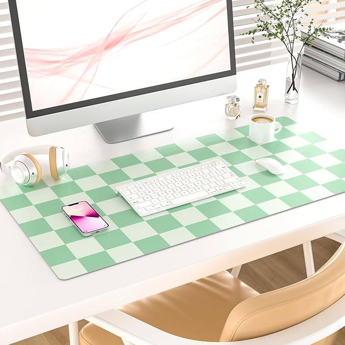 Colorful Star Large Mouse Pad, PU Leather Waterproof Desk Mat, Computer Gaming - Image 2