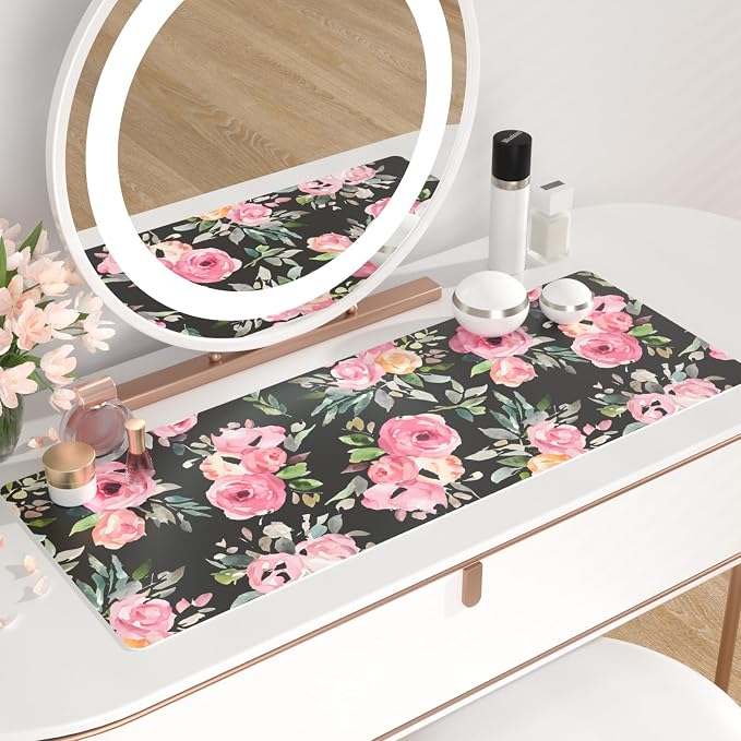 QiyI Large Mouse Pad, Floral Desk Mat - Image 6