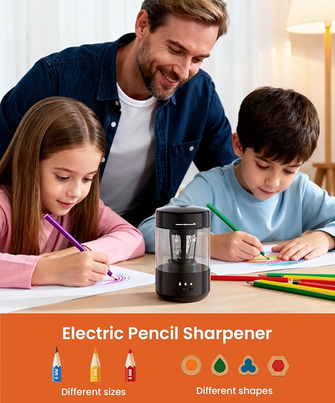 Electric Pencil Sharpener for Classroom, Fully Automatic Pencil Sharpener for - Image 3