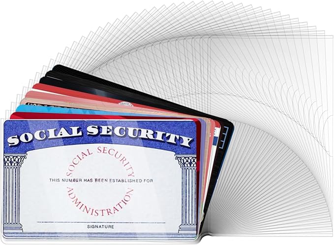 40 Pack Social Security Card Protector Sleeves Medicare Credit Card Holder by UEHSNI