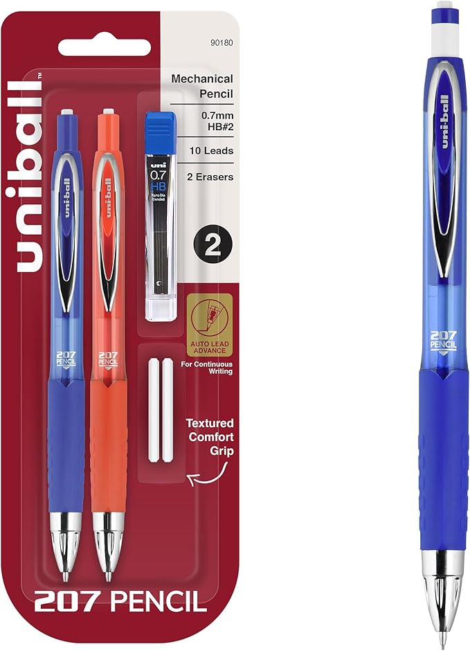 uniball 207 Mechanical Pencil Starter Kit, HB #2, 2 Pack by uni-ball