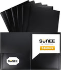 SUNEE 2 Pocket Folders Heavy Duty Plastic Folders by SUNEE