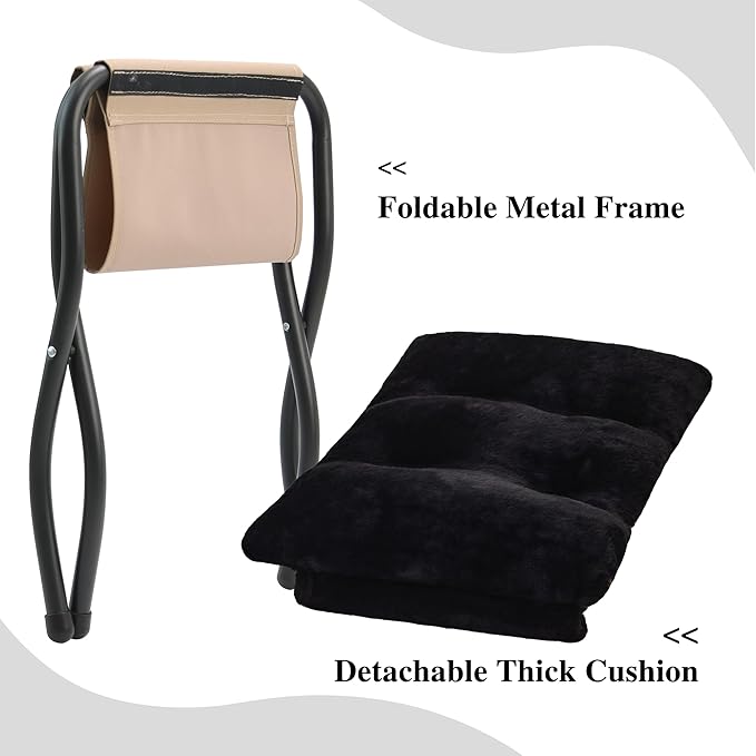 15" Folding Ottoman, Foldable Footrest Stool, Portable Small Foot Stool - Image 5