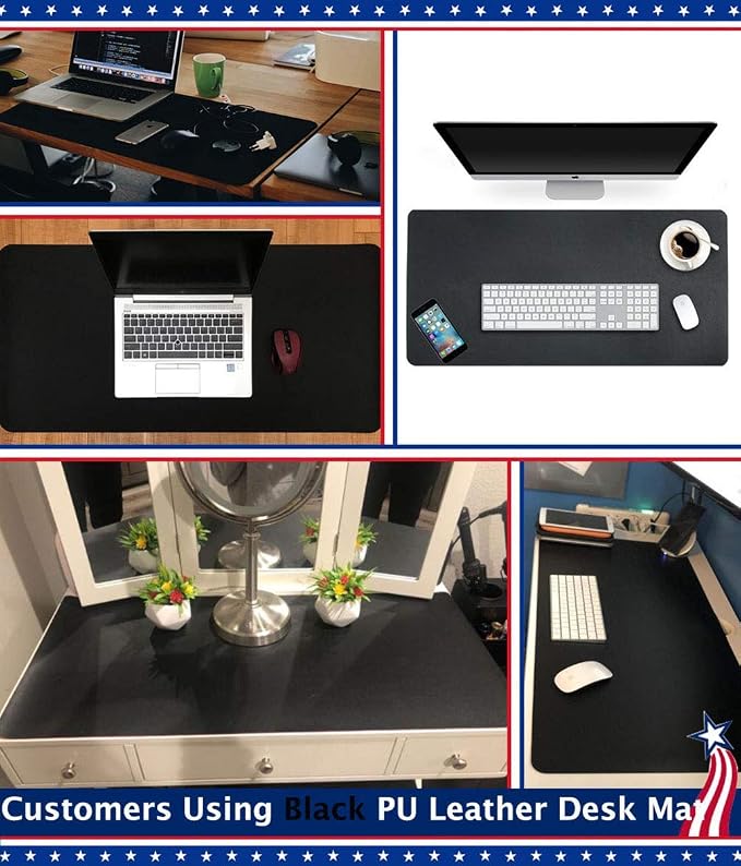 24 X 48 Inch Desk Blotter Pad on Top of Desks Waterproof PU Leather Mouse Pad - Image 3