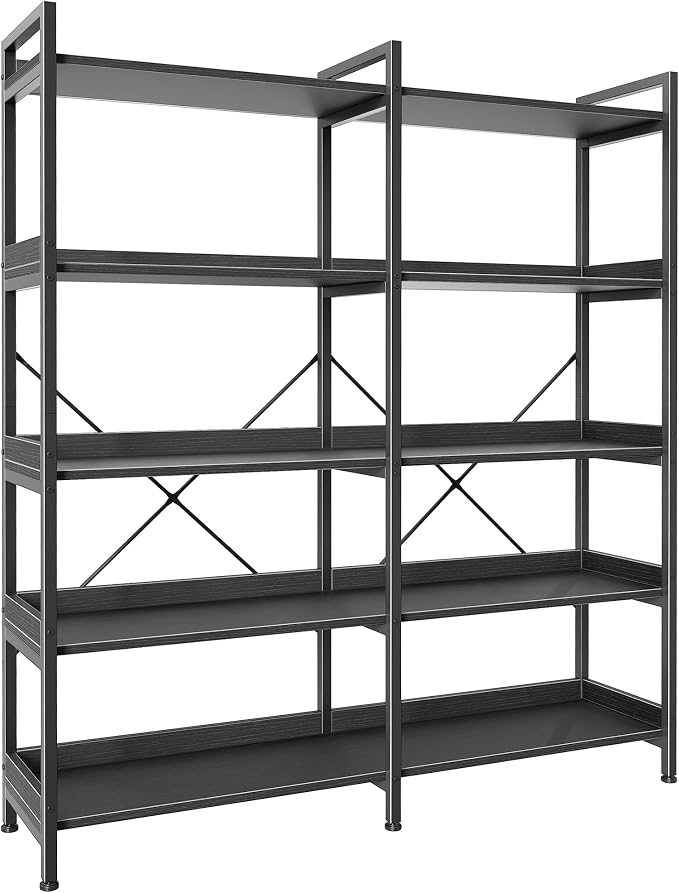 Huuger 5 Tier Bookshelf, Display Bookshelf by Huuger