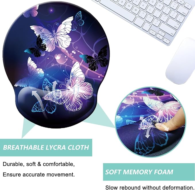 Mouse Pad with Wrist Support, Ergonomic Mouse Pad with Memory Foam Wrist Rest - Image 3