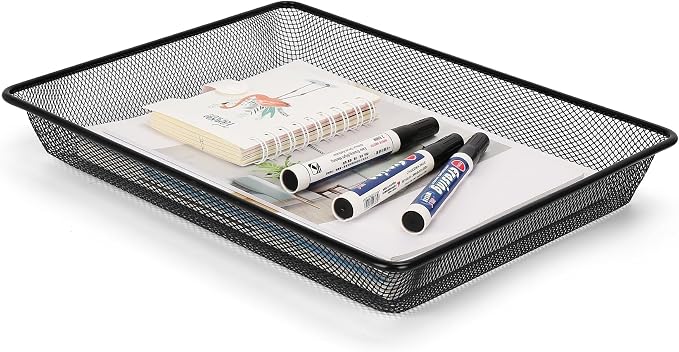 Office Metal Mesh Basket for Desk, Single Paper Tray Organizer, Turn in Trays by AZFUNN