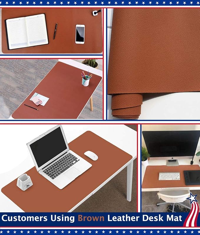 24 X 48 Inch Desk Blotter Pad on Top of Desks Waterproof PU Leather Mouse Pad - Image 4