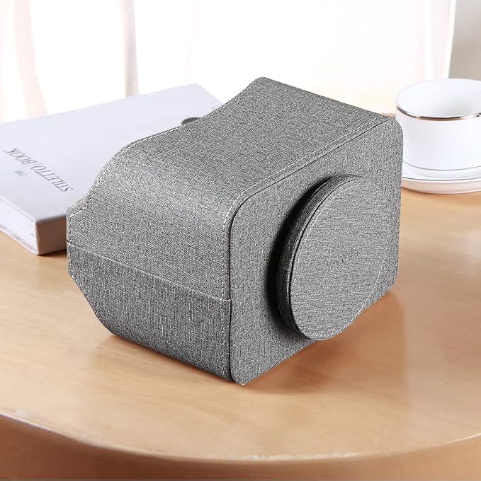 PUSU Leather 360°Rotatable Remote Control Holder, Nightstand TV Remote Caddy - Image 4
