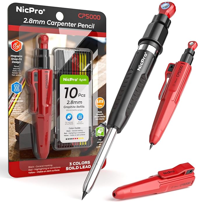 Nicpro CP5000 Magnetic Carpenter Pencils by Nicpro