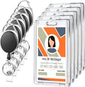 5 Set Badge Holder Retractable Clip Heavy Duty Badge Reel by BESARME