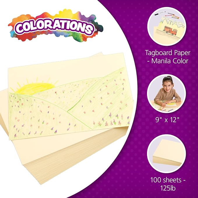 Tagboard - 9" x 12", Specialty Paper, School Art Supplies, Art Supplies - Image 2