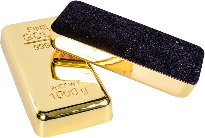 ZAHEPA Gold Bar Paperweight Pack of 2, Realistic Fake Gold Bars Desk Decor | - Image 3