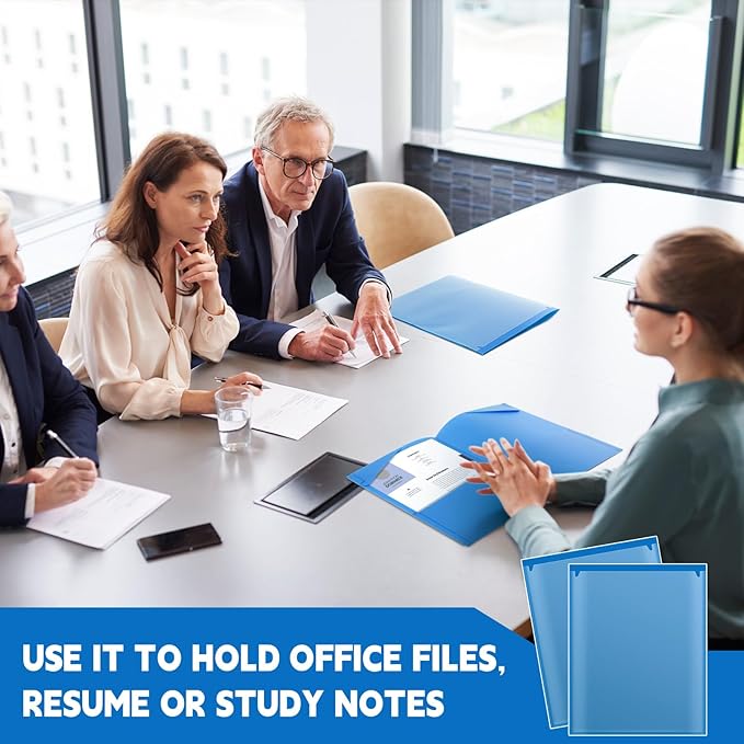 Henoyso 18 Pack Blue Plastic Folders - Image 5