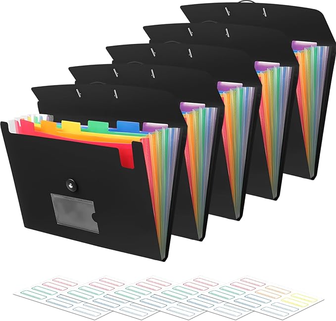 Accordian File Organizer 7 Pocket Expanding File Folder by RIEJIN
