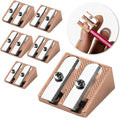 Mr. Pen- Handheld Metal Pencil Sharpener, 6 Pack | 2-Hole Dual Size, Rose Gold by MrPen