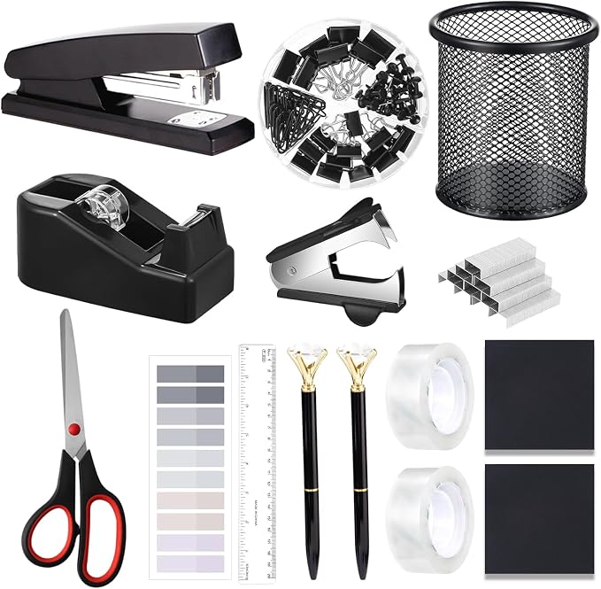 Office Supplies, Desk Accessories, Stapler and Tape Dispenser Set by musejoy