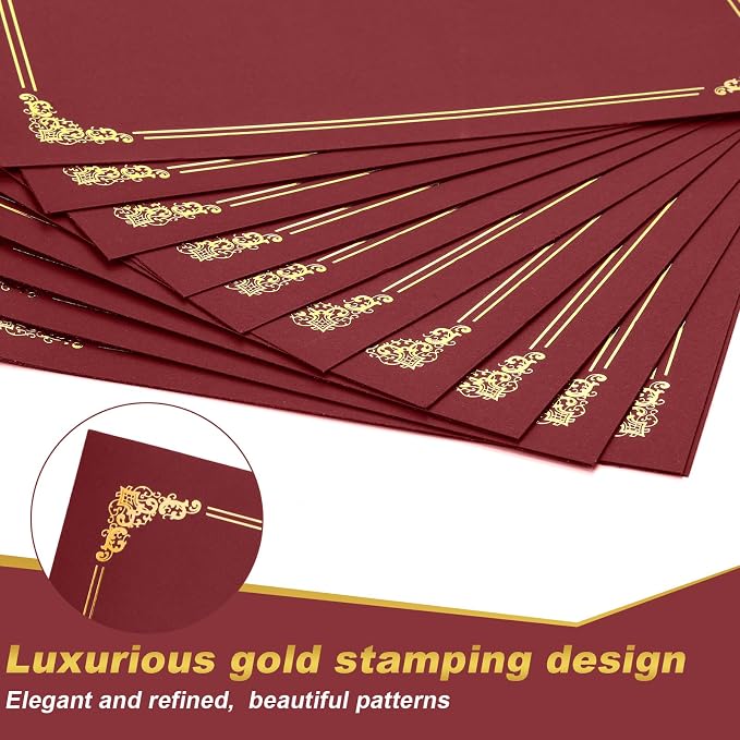 Fainne 120 Pack Certificate Holders Bulk, Diploma Covers Gold Foil Border - Image 3