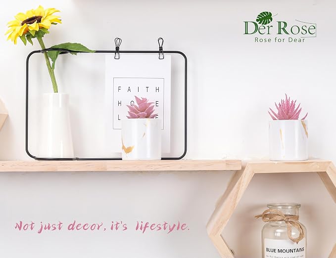 Der Rose Set of 2 Succulents Plants Artificial Mini Fake Succulents Plants - Image 4