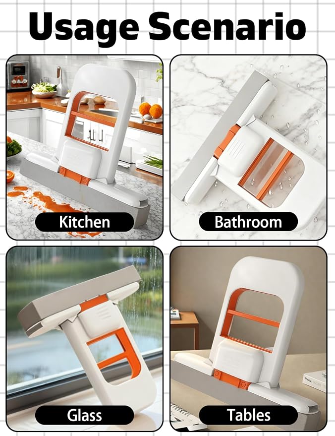 Self Squeezing Mini Mop, Mini Foldable Desktop Mop, Wet and Dry Use Cleaning - Image 3