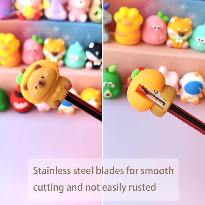 24 pcs Cute Pencil Sharpener for Kids Fun Pencil Sharpener Bulk Kawaii Manual - Image 3