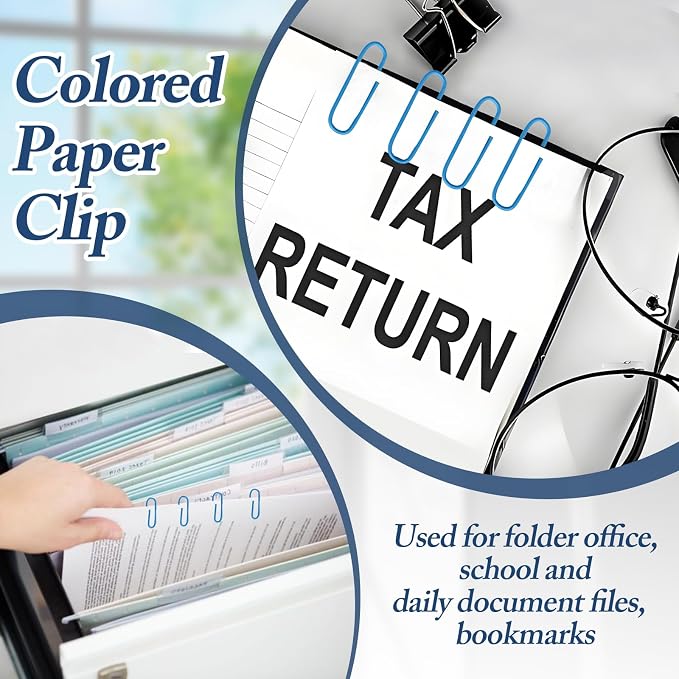 Luomorgo 120 Pcs Blue Paper Clips - Image 4