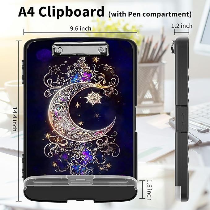 Clipboard with Storage High Capacity Plastic Nursing Clipboards with Pen Holder - Image 2
