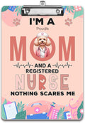 I'm a Poodle Mom and a Registered Nurse Nothing Scares Me Acrylic Clipboard by Ninety3POD