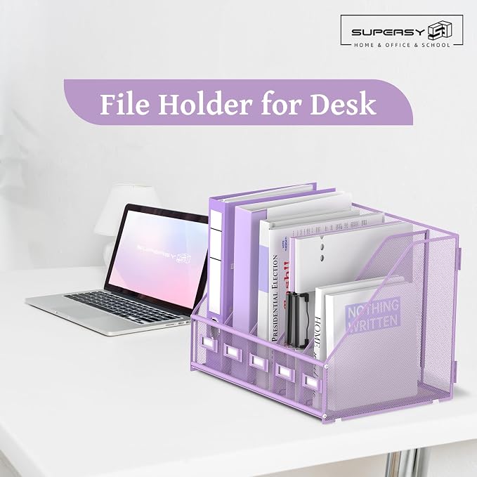 SUPEASY Desk Organizers Metal Desk Magazine File Holder - Image 7