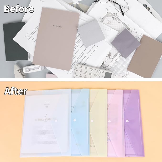 EOOUT 5pcs Plastic Envelopes Folders, Plastic Poly Folders - Image 5