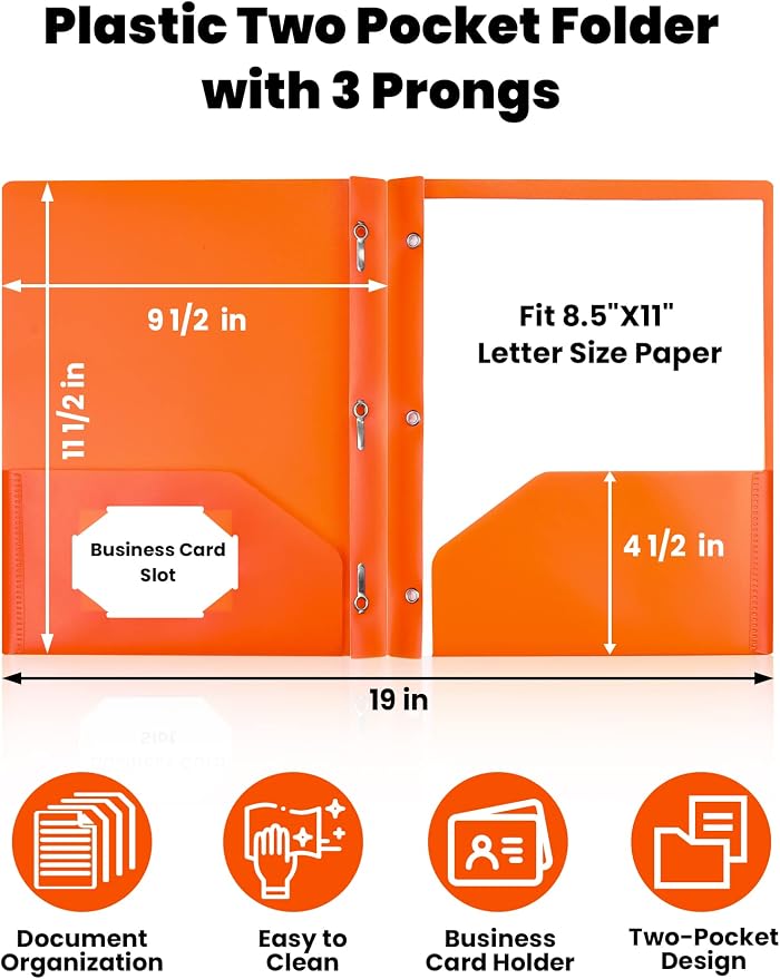 SUNEE 3-Prong Plastic Folders - Image 2