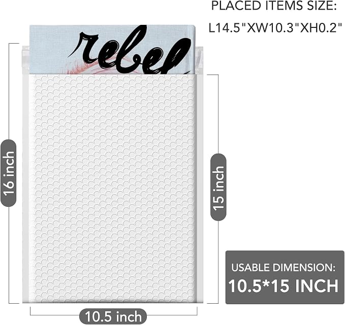 GSSUSA White Bubble Mailers 10.5x16 Padded Envelopes, 1 Pallet Pack of 3750 - Image 2