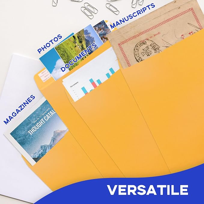 Manilla Envelopes 9x12 Self Seal 100 PCS, Goefun Brown Kraft Large Envelopes - Image 6